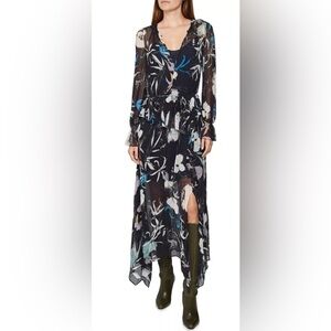 NWT Reiss Carina Sheer Maxi Dress with slip